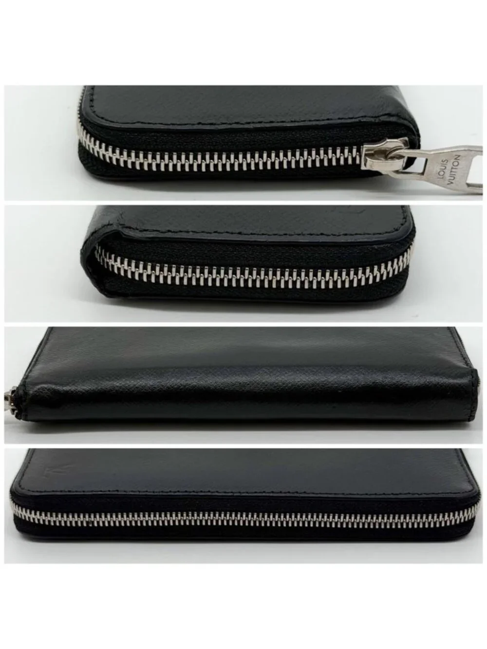 Louis Vuitton Zippy Wallet Vertical Taiga Black Round